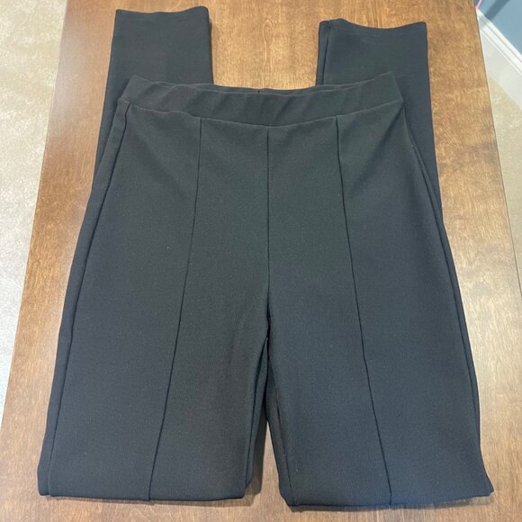 Zara High Rise Ribbed Leggings Women's Size XL Front Slit Elastic Waist Workwear - Picture 7 of 10